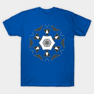 4C Unique Black White Abstract Mandala T-Shirt